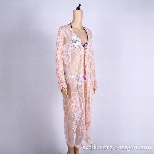 long bohemian plus size beach wear